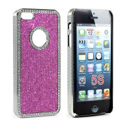 iPhone 5 5S Sparkly Diamond Chrome Case (Purple)